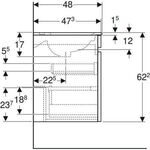 Geberit WT-Unterschrank RENOVA PLAN m D-WT 1300x622x480mm we hochglanz/weiß