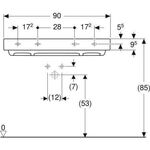 Geberit Waschtisch ONE weiß, mit Hahnloch 900x480mm