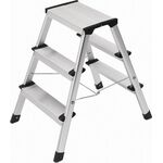 Klapptritt Stufen 3 Plattform-H.600mm Alu.m.Anti-Rutsch-Riffelung HAILO