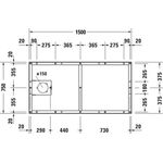 Duravit Fußgestell für Duschwanne Tempano 1500x750mm