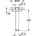 Grohe Deckenauslass RAINSHOWER Länge 142mm chr