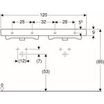 Geberit Doppelwaschtisch iCon 1200x485mm m Hahnloch mit Überlauf weiß