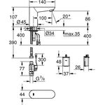 Grohe Infrarot-Elektronik EUROECO CE 1/2Zoll o Mischung Lithium-Batt chr
