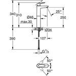 GROHE Einhand-Waschtischbatterie BauEdge 1/2Zoll XL-Size chr