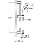 Brausestangenset TEMPESTA C 100 m 2 Strla chr