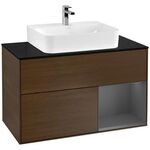 V&B Waschtischunterschrank FINION 1000x603x501mm Regal anthr. ma Wln ven