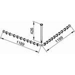 Keuco Brausevorhangstangen-Set PLAN f 4eck-Dusche 120x120 ES/sw