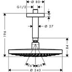 HG Kopfbr RAINDANCE SELECT S 240 2jet DN 15 m Deckenanschluss 100mm weiß/chrom