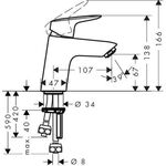 HG Einhebel-Waschtischmischer 70 LOGIS DN 15 f offene Warmwasserbereiter chrom