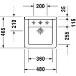 Duravit Einbauwaschtisch STARCK 3 m ÜL HLB 480x465mm geschli 1 HL weiß WG