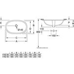 V&B Unterbauwaschtisch O.NOVO mit ÜL 600x350mm we C+