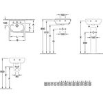 V&B Handwaschbecken Compact O.NOVO 500x400mm f 3-L Arm mit ÜL we
