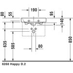 Duravit Möbel-Handwaschbecken HAPPY D.2 m ÜL HLB 500x360mm 1 Hahnloch weiß WG
