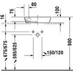 Duravit Aufsatzbecken STARCK 1 o ÜL m Arm-Ins 460x460mm 1 HL weiß WG