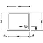 Duravit Rechteck-Duschwanne STARCK SLIML mit Antislip 1000x800x50mm weiß