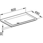 Keuco Mineralguss-WT ROYAL REFLEX o HL-Boh we alpin 800x30x490mm