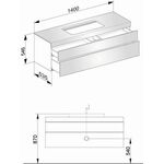 Keuco Waschtischunterbau EDITION 400 1400x546x535mm o HL-Boh we hgl