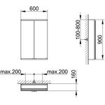 Keuco Spiegelschrank ROYAL MODULAR 2.0 Breite 600mm Höhe 900mm Tiefe 160mm