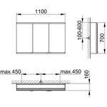Keuco Spiegelschrank ROYAL MODULAR 2.0 Breite 1100mm Höhe 700mm Tiefe 160mm