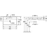V&B Schrankwaschtisch COLLARO 800x470mm mit ÜL mit HL we
