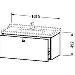 Duravit Waschtischunterbau BRIOSO Griff chrom 452x1020x469mm weiß matt