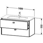 Duravit Waschtischunterbau BRIOSO Griffe Frontfarbe 553x1020x479mm grap ma
