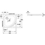 V&B Eck-Duschwanne O.NOVO mit Antirutsch 800x800x60mm we
