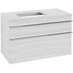 V&B Waschtischunterschrank VENTICELLO 957x606x502mm Griff chr White Wood