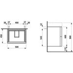 Laufen Waschtischunterbau KARTELL 600x580x450mm, 2 Schubladen schiefergrau
