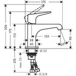 EH-WT-MI 90 AXOR CITTERIO E DN 15 f HWB m HGri ohne Zugstange chrom