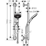 HG Brauseset RAINDANCE SELECT S 120 Bsta Unica Comfort 900mm weiß/chrom