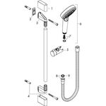 HG Brauseset CROMETTA VARIO 650mm weiß/chrom