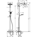 HG Showerpipe CROMETTA E 240 1JET DN 15, für Wanne chrom