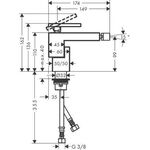 Einhebel-Bidetmischer AXOR EDGE mit Ablaufgarnitur chrom