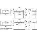 Laufen Waschtisch LAUFEN PRO S 1050x460mm m ÜL 3 HL-Ausf. weiß