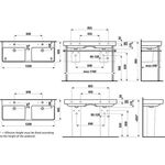 Laufen Doppelwaschtisch LAUFEN PRO S 1200x460mm m ÜL 3 HL-Ausf. weiß