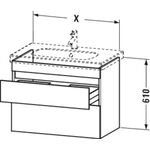 Duravit Waschtischunterbau DURASTYLE 453x600x610mm graphit matt/basalt matt