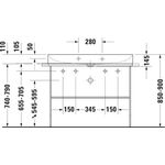 Duravit Waschtisch DURASQUARE o ÜL m HLB geschli 1000x470mm o HL weiß