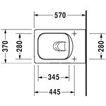 Duravit Wand-WC VERO AIR tief, 370x570mm weiß WonderGliss