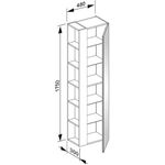 Keuco Hochschrank X-LINE 480x1750x300mm, Anschlag rechts cashmere