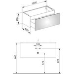 Keuco Waschtischunterbau X-LINE 1000x400x490mm trüffel