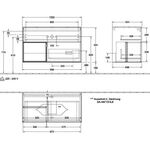 V&B Waschtischunterschrank FINION 1000x603x501mm Regalele. Wln ven Peony