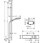 Brausesystem PULSIFY SELECT 105 3jet Relaxation m Therm. Bsta 900mm chrom