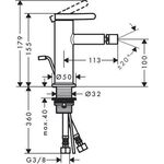 Einhebel-Bidetmischer AXOR ONE m ZAG 1 1/4Zoll mattschwarz