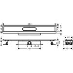 HG Komplettset uBox universal für Duschrinnen Fertigsets, flach 800mm