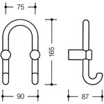 Hewi Garderobendoppelhaken SERIE 801 Haken nach vorn felsgrau