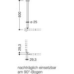 Hewi Deckenabhängung d= 25mm Edelstahl matt geschliffen 600mm