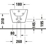 Duravit Wand-Bidet D-NEO m ÜL m HLB 1 HL inkl. Durafix weiß WG