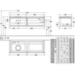 V&B Waschtischunterschrank LEGATO 1400x380x500mm m Be Glossy White
