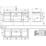 V&B Waschtischunterschrank LEGATO 1400x550x500mm Glossy White